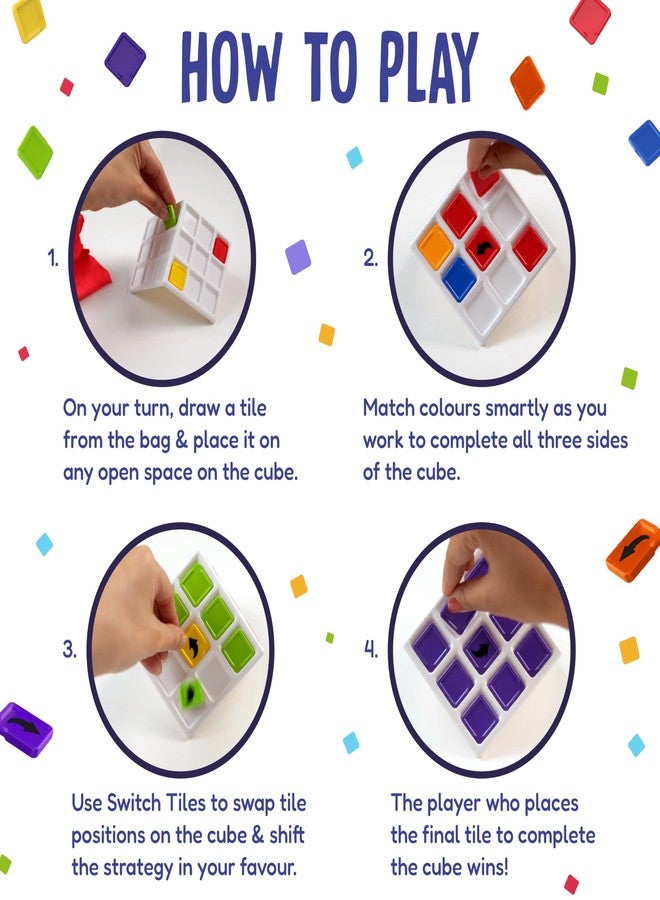 Funskool Cube Conquer, Strategic & Mind Challenging Cube Game for Kids and Adults, Learning & Development Toy for 2-6 Players, Ages 7+, Easy to Learn, Multicolour, Game Nights, Gift Set for Kids - Image 3